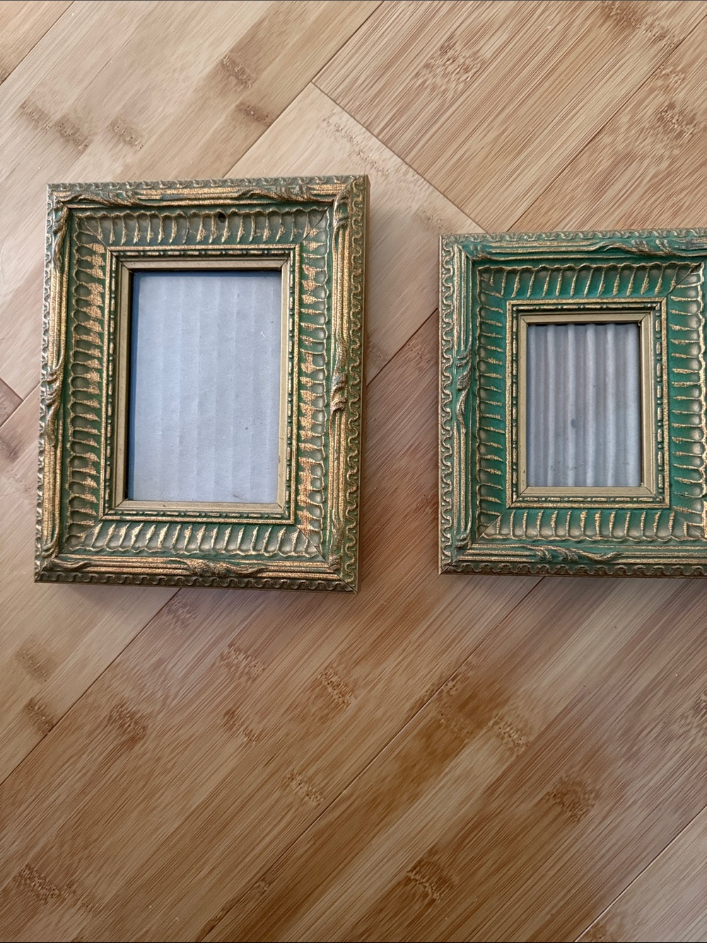 Ornate Green and Gold Decorative Picture Frames
